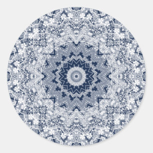 Lace decoration classic round sticker
