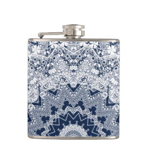 Lace decoration hip flask
