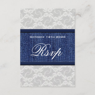 Lace & Denim Country Western Wedding RSVP Cards