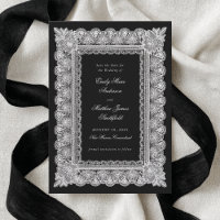 Lace Doily Black Vintage Style Photo Wedding
