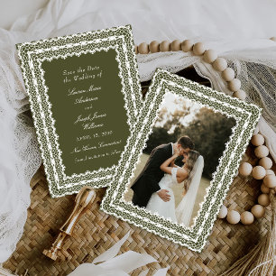 Lace Doily Vintage Green Photo Wedding Save The Date