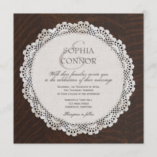 Lace Doily Wedding Invitation