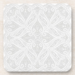 Lace doily white coaster