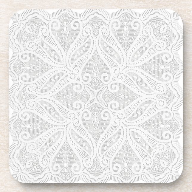 Lace doily white  coaster (Front)