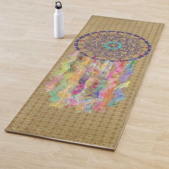 Lace Dreamcatcher Boho Style Yoga Mat (In Situ)
