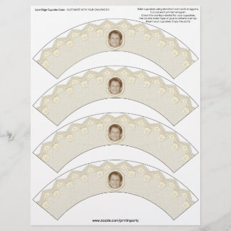 Lace Edge Cupcake Cosie - Beige - Personnalisable