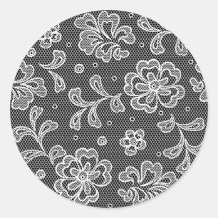 Lace fabric pattern 1 classic round sticker