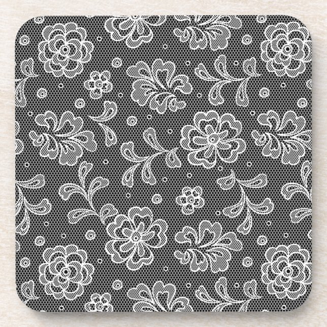Lace fabric pattern 1 coaster (Front)