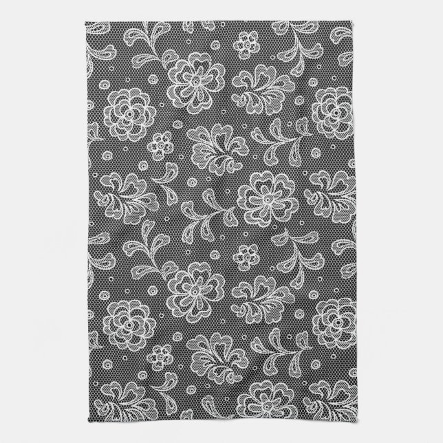 Lace fabric pattern 1 kitchen towel (Vertical)