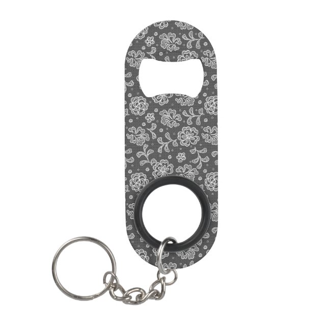 Lace fabric pattern 1 mini bottle opener (Front)