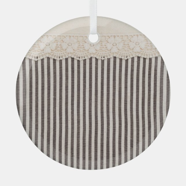 Lace fabric textile texture, background pattern. glass ornament (Front)