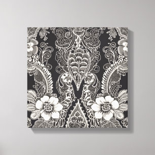 Lace Floral Harmony Canvas Print