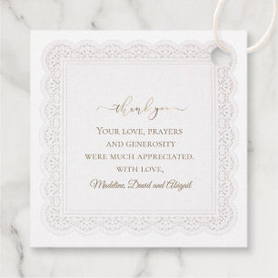 lace frame Baptism thank you Favour Tags