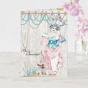 Lace French Ballet Dancer She Is Beautiful Card