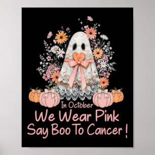 Lace Ghost Coquette Bow Vintage Breast Cancer Awar Poster