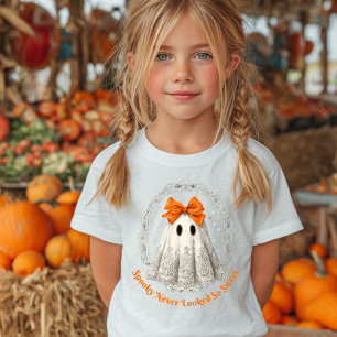 Lace Ghost with Bow in Wreath and Stars Baby T-Shirt