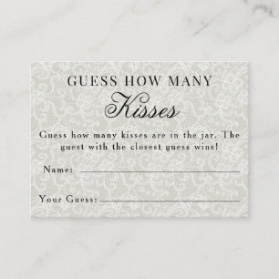 Lace Guess How Many Kisses Bridal Shower Game Enclosure Card
