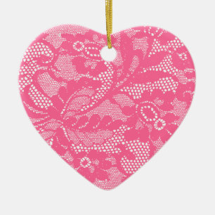 Lace Heart Ceramic Ornament