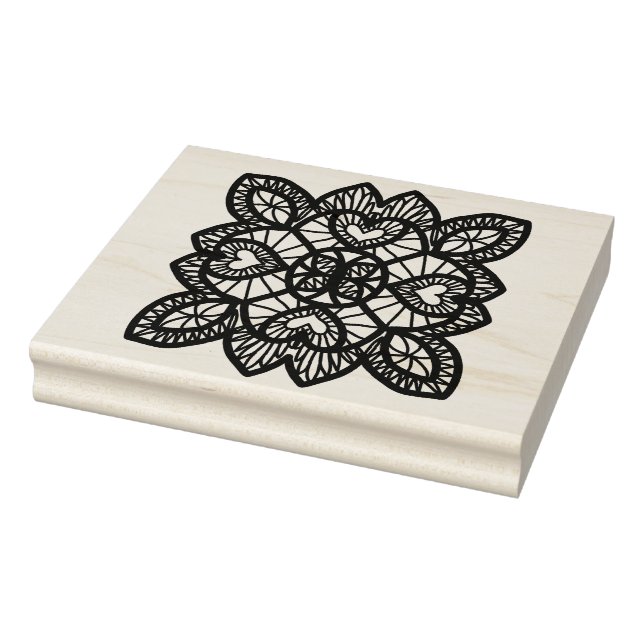 Lace hearts illustration pattern art stamp (Stamp)
