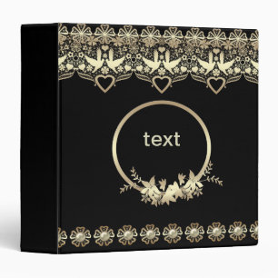 Lace lacy frame golden romantic customizable text binder