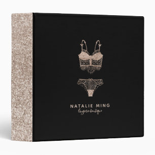 Lace Lingerie Boutique Logo Business Binder