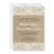 Lace Look Rustic WARM Burlap Wedding Invitation