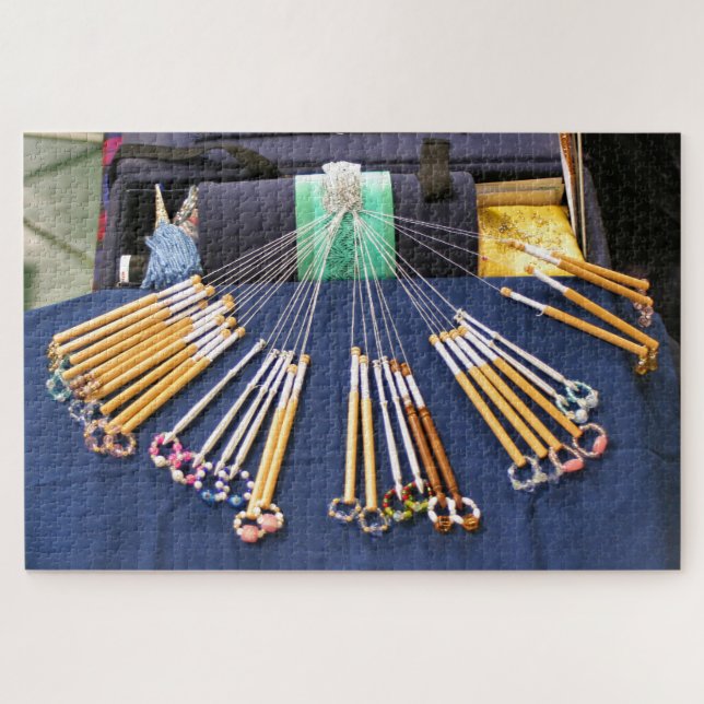 Lace making bobbins jigsaw puzzle (Horizontal)
