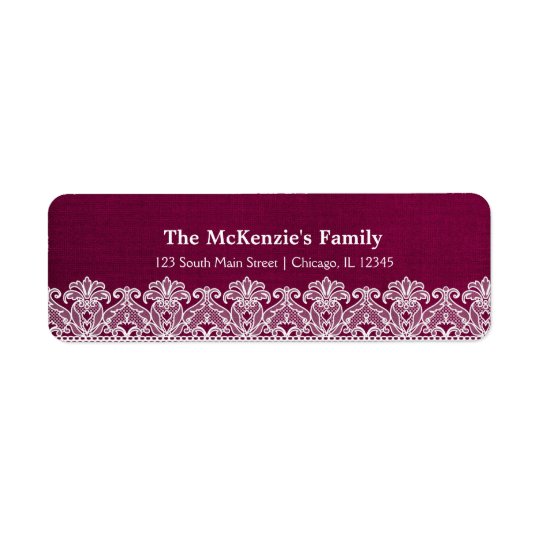 Lace (Maroon) Return Address Label