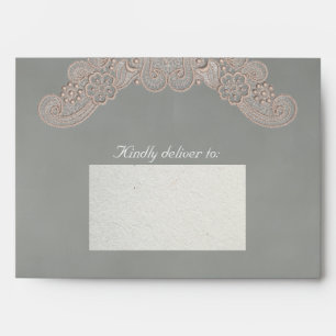 Lace on Sage Wedding Envelope