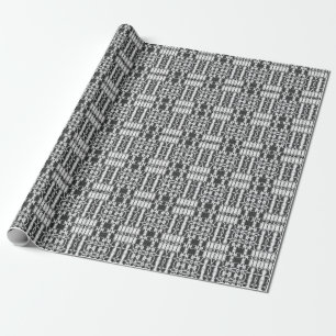 Lace over black  Bridal Wedding Wrapping Paper
