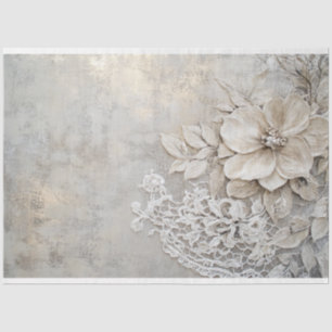 Lace patina, and Floral embossment Tissue Paper