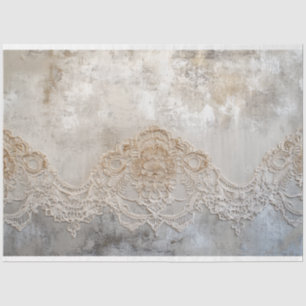 Lace Patina, Beige Grey Shabby Chic Background Tissue Paper