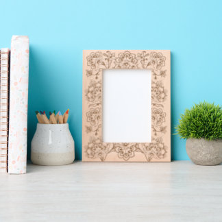 Lace Pattern Floral Motif Portrait Size Etched Frames