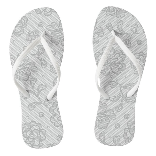 Lace pattern, flower vintage 1 flip flops (Footbed)