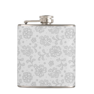Lace pattern, flower vintage 1 hip flask