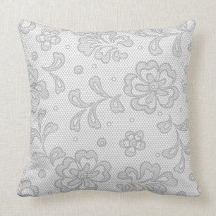 Lace pattern, flower vintage 1 throw pillow