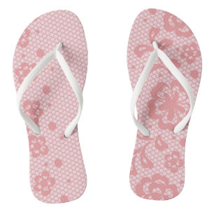Lace pattern, flower vintage 3 flip flops