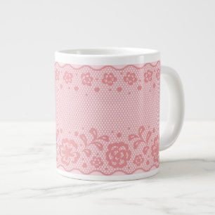 Lace pattern, flower vintage 3 large coffee mug