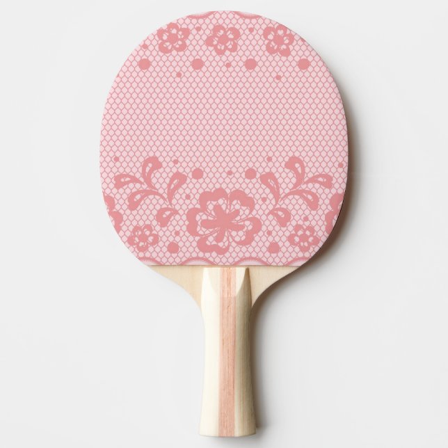 Lace pattern, flower vintage 3 ping pong paddle (Front)