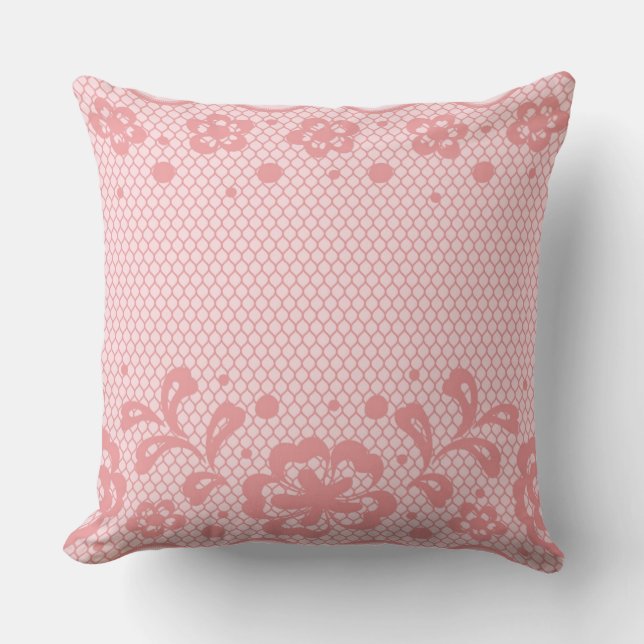 Lace pattern, flower vintage 3 throw pillow (Front)