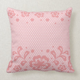 Lace pattern, flower vintage 3 throw pillow