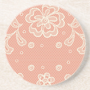 Lace pattern, flower vintage 4 coaster