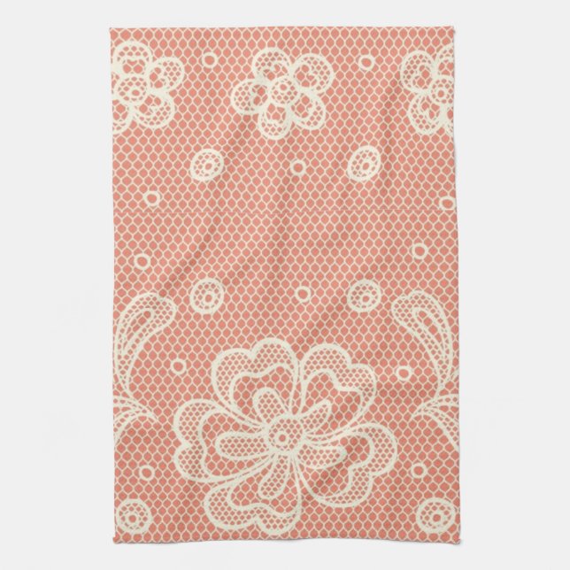 Lace pattern, flower vintage 4 kitchen towel (Vertical)