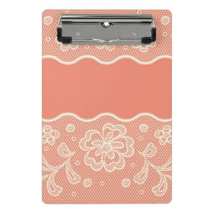 Lace pattern, flower vintage 4 mini clipboard