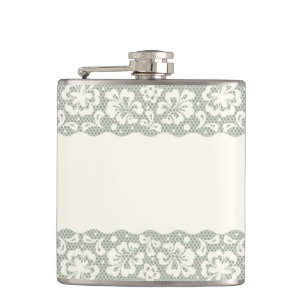 Lace pattern, flower vintage 5 hip flask