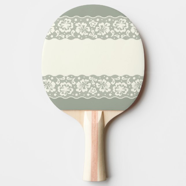 Lace pattern, flower vintage 5 ping pong paddle (Front)