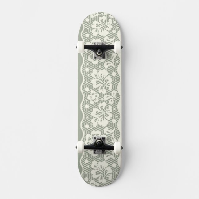 Lace pattern, flower vintage 5 skateboard (Front)