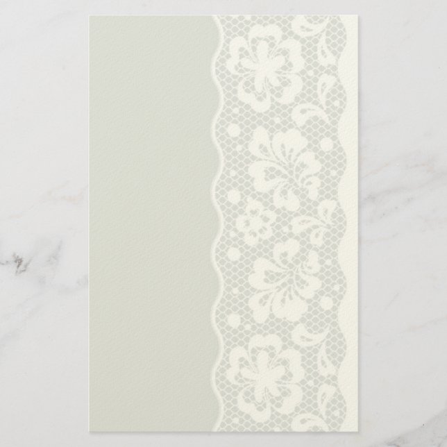 Lace pattern, flower vintage 5 stationery (Front)