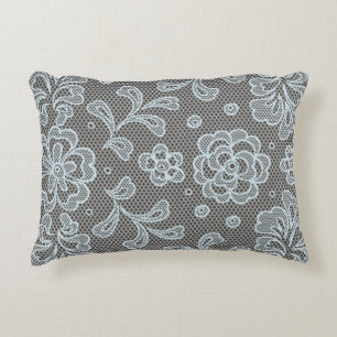 Lace pattern, flower vintage 6 decorative pillow