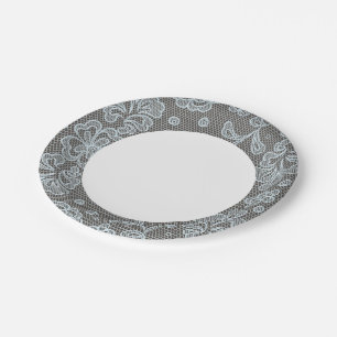Lace pattern, flower vintage 6 paper plate